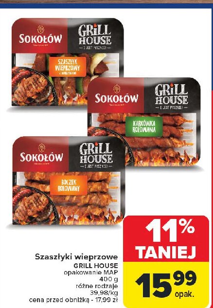 Boczek rolowany Sokołów grill house promocja w Carrefour