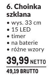 Choinka złana dekoracja świąteczna wys. 33 cm 15 LED timer na baterie różne wzory Makro promocja w Makro