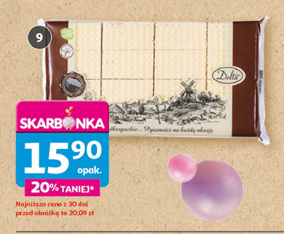 Wafle podkarpackie z czekoladą DELTA promocja w Auchan