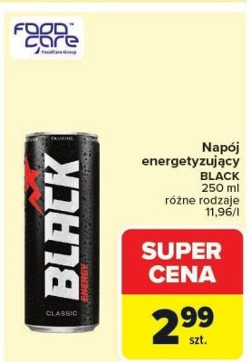 Napój energetyzujący Black różne rodzaje 11.96/l promocja w Carrefour Market