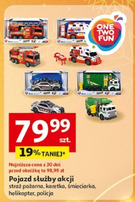 Pojazd służby akcji straż pożarna, karetka, śmieciarka, helikopter, policja promocja w Auchan