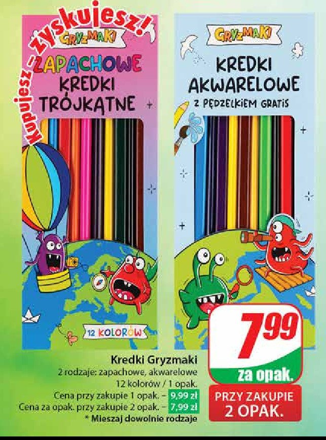 Kredki trójkątne Gryzmaki promocja