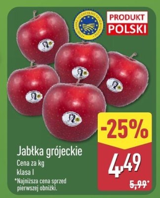 Jabłka grójeckie klasa I promocja w Aldi