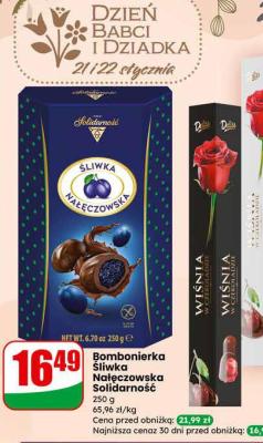 Bombonierka Śliwka Nałęczowska Solidarność promocja w Dino