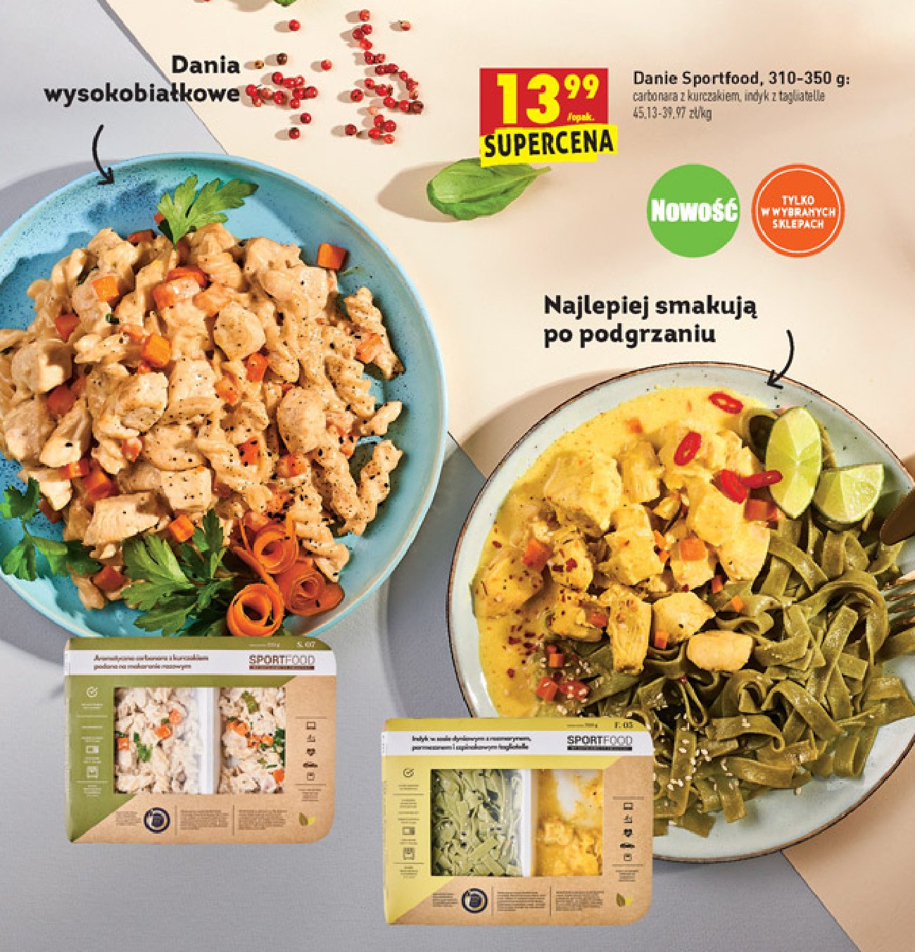 Carbonara z kurczakiem Sportfood promocja