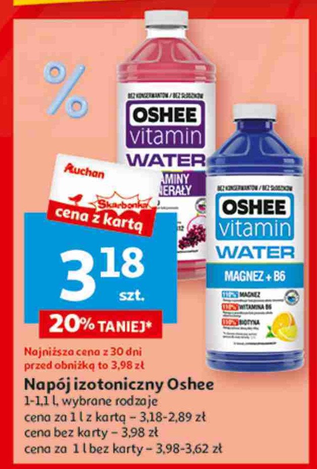 Napój witaminy i minerały Oshee promocja w Auchan