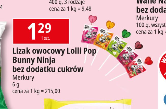 Lizak wiśniowy Bunny ninja promocja w Leclerc