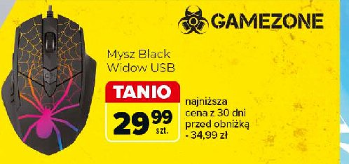 Mysz gamezone black widow usb Tracer promocja w Carrefour