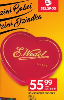 Bombonierka od serca E.Wedel 263 g promocja w Selgros