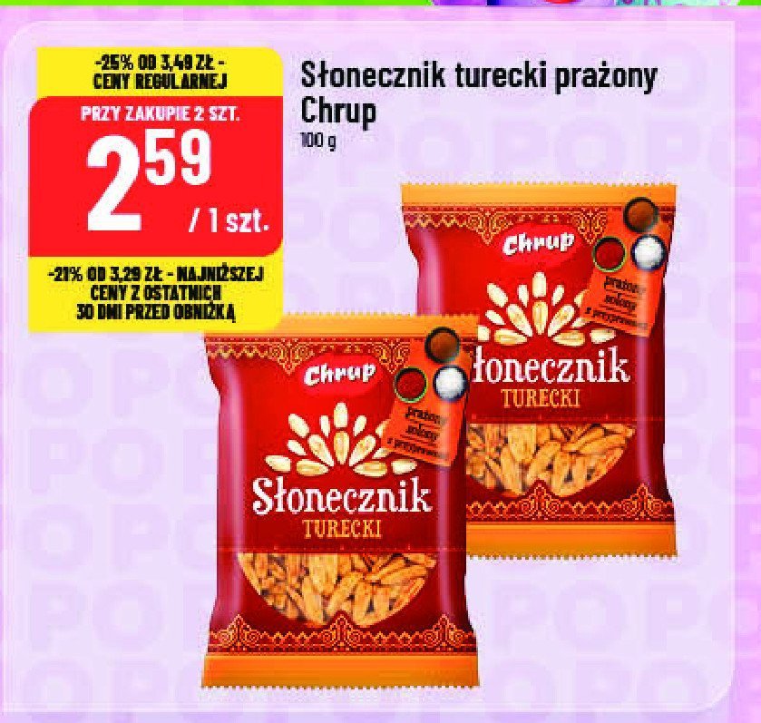 S艂onecznik turecki z przyprawami Chrup promocja
