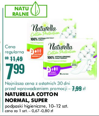 Podpaski maxi Naturella cotton protection promocja