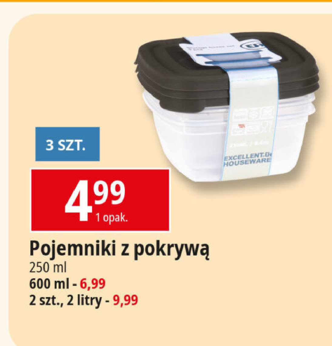 Zestaw pojemników 600 ml promocja