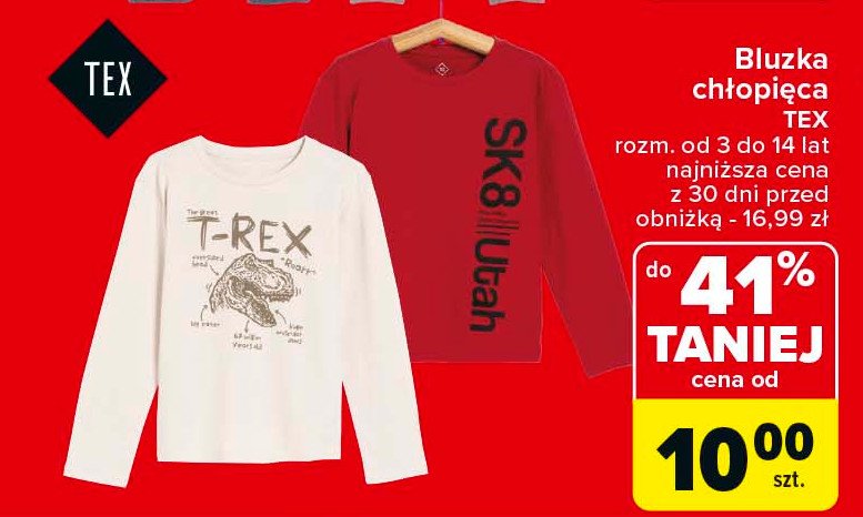 Bluza chłopięca 3-14 lat Tex promocja w Carrefour Market