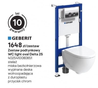Zestaw podtynkowy WC light oval Delta 25 promocja w Castorama