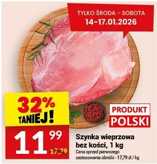 Szynka wieprzowa bez kości, 1 kg promocja w Twój Market