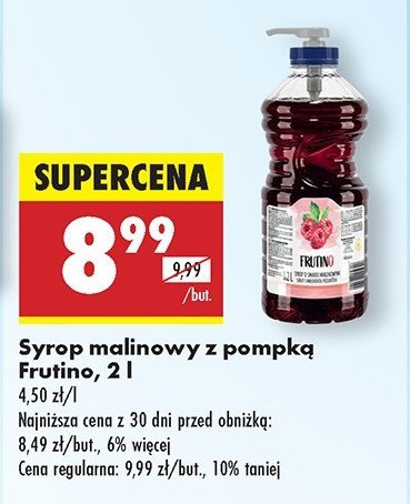 Syrop malinowy FRUTINO promocja w Biedronka