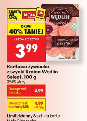 Kiełbasa żywiecka z szynki  promocja w Biedronka