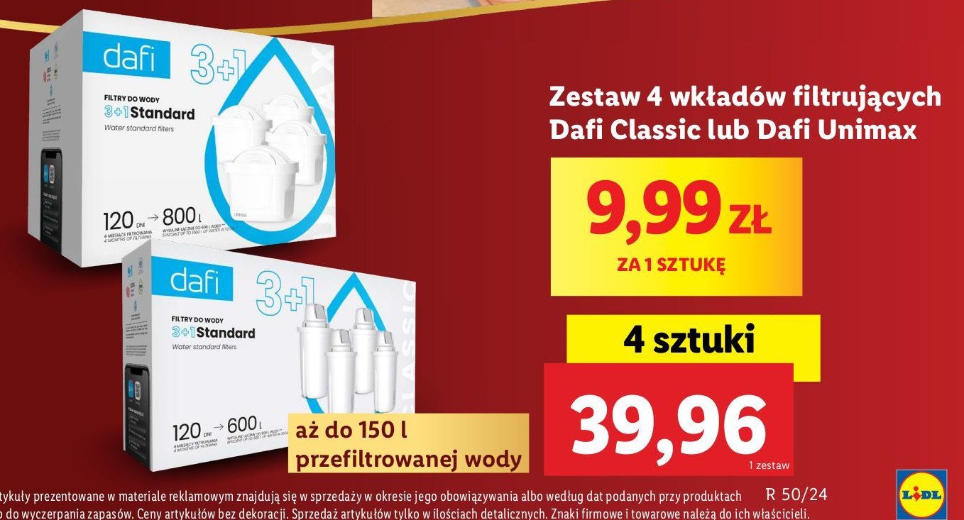 Wkład filtrujący unimax Dafi promocja