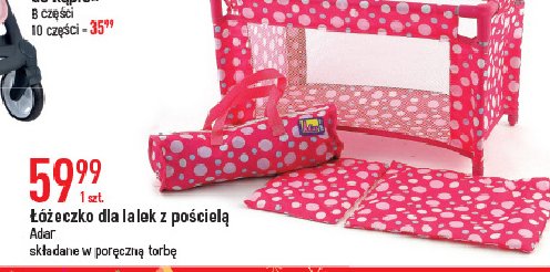 Łóżeczko dla lalek z pościelą Adar promocja w Carrefour