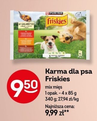 Karma dla psa Friskies mix mięs 1 opak. 4x85g promocja w Żabka
