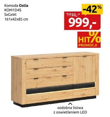 Komoda Ostia KOM1D4S promocja w Black Red White