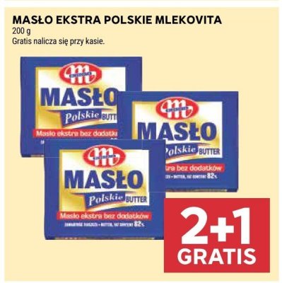 Masło ekstra polskie MLEKOVITA 200g promocja w Stokrotka