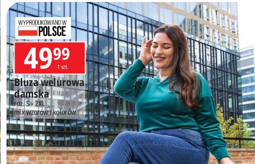 Bluza damska welurowa promocja