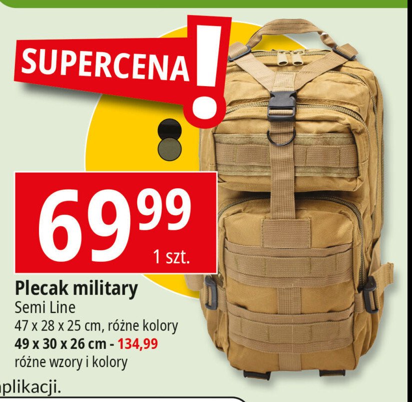 Plecak militarny rozmiar m Semi line promocja w Leclerc