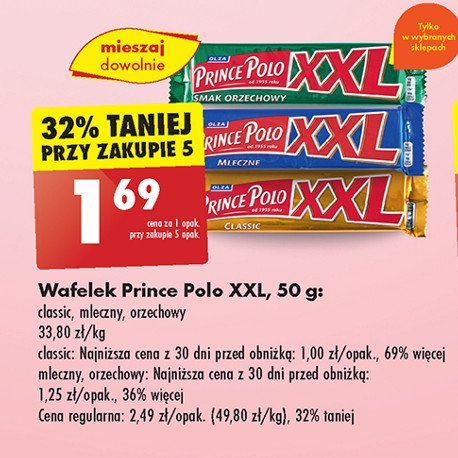 Wafelek orzechowy Prince polo xxl promocja