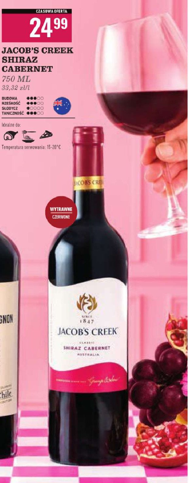 Wino Jacob's creek shiraz cabernet promocja