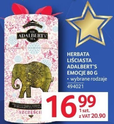 Herbata Liściasta Adalbert's Emocje 80 g wybrane rodzaje promocja w Selgros