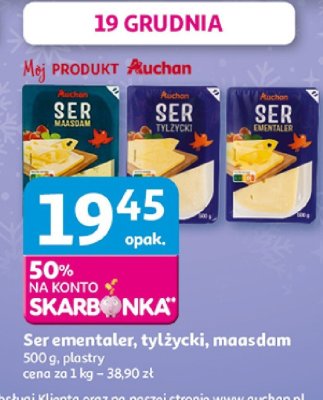 Ser ementaler, tylżycki, maasdam Auchan promocja w Auchan
