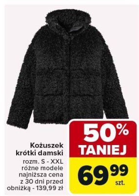Kożuszek krótki damski Carrefour promocja w Carrefour