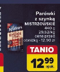 Parówki mistrzowskie z szynką Krakus animex promocja