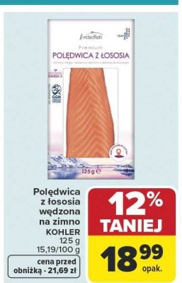 Polędwica z łososia wędzona na zimno KOHLER promocja w Carrefour