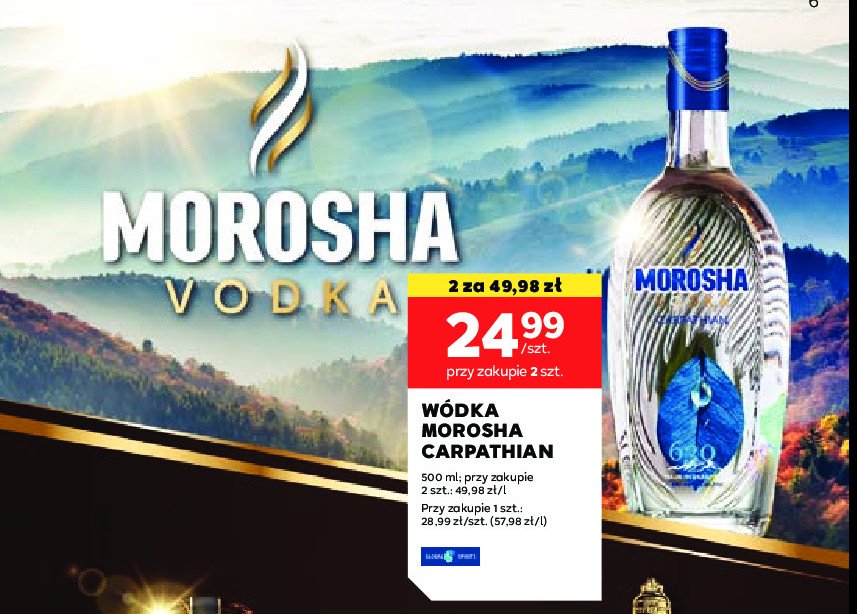 Wódka MOROSHA CARPATHIAN promocja w Stokrotka