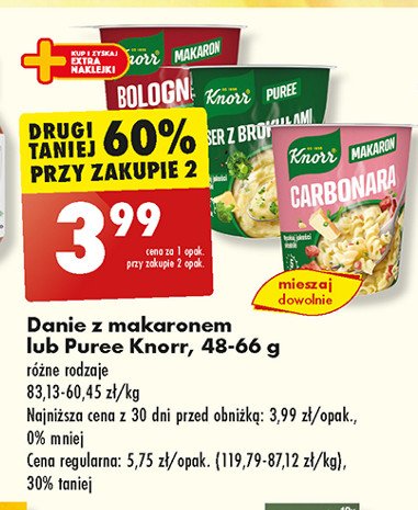 Puree ser z brokułami Knorr danie promocja