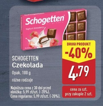 Czekolada jogurtowo-truskawkowa Schogetten promocja w Aldi