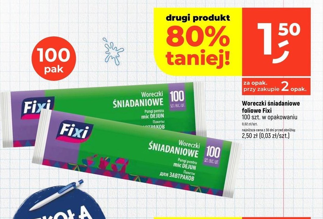 Woreczki śniadaniowe Fixi promocja