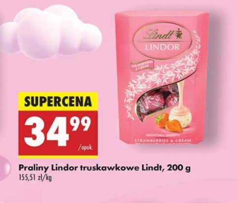 Bombonierka strawberries & cream Lindt lindor promocja