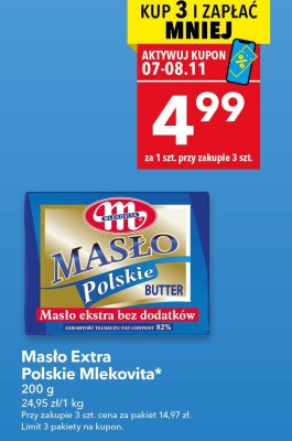 Masło Extra Polskie Mlekovita promocja w LEWIATAN