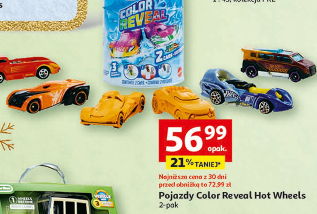 Pojazdy color reveal Hot wheels promocja