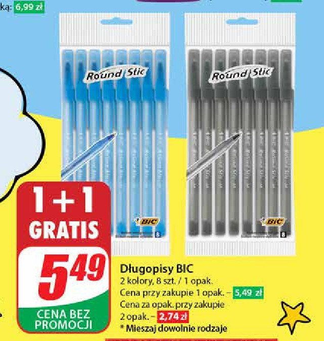 Długopis round stick czarny Bic round stick promocja w Dino