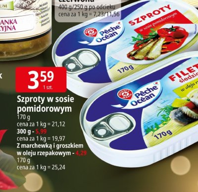 Szproty w sosie pomidorowym promocja w Leclerc