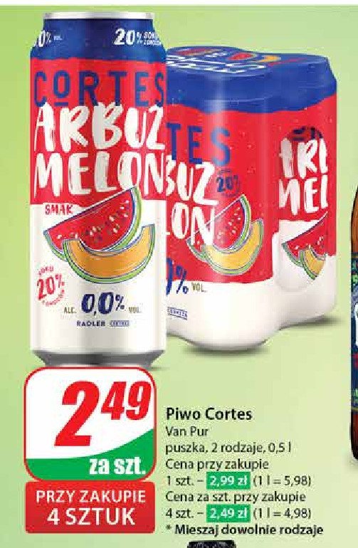 Piwo Cortes 0.0% arbuz melon promocja