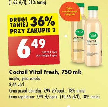 Koktail pina colada Vital fresh promocja