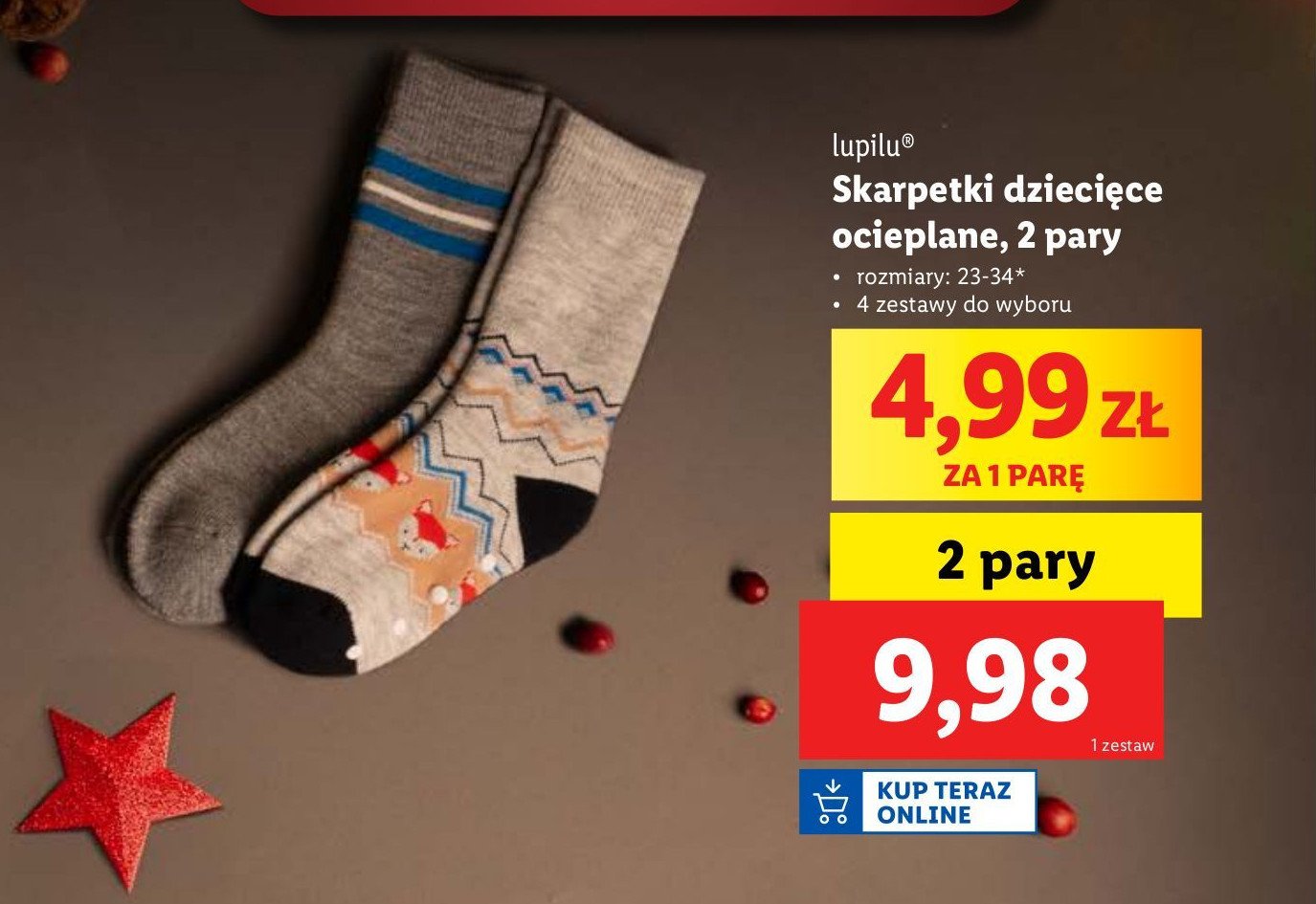 Skarpetki dziecięce 23-34 Lupilu promocja w Lidl