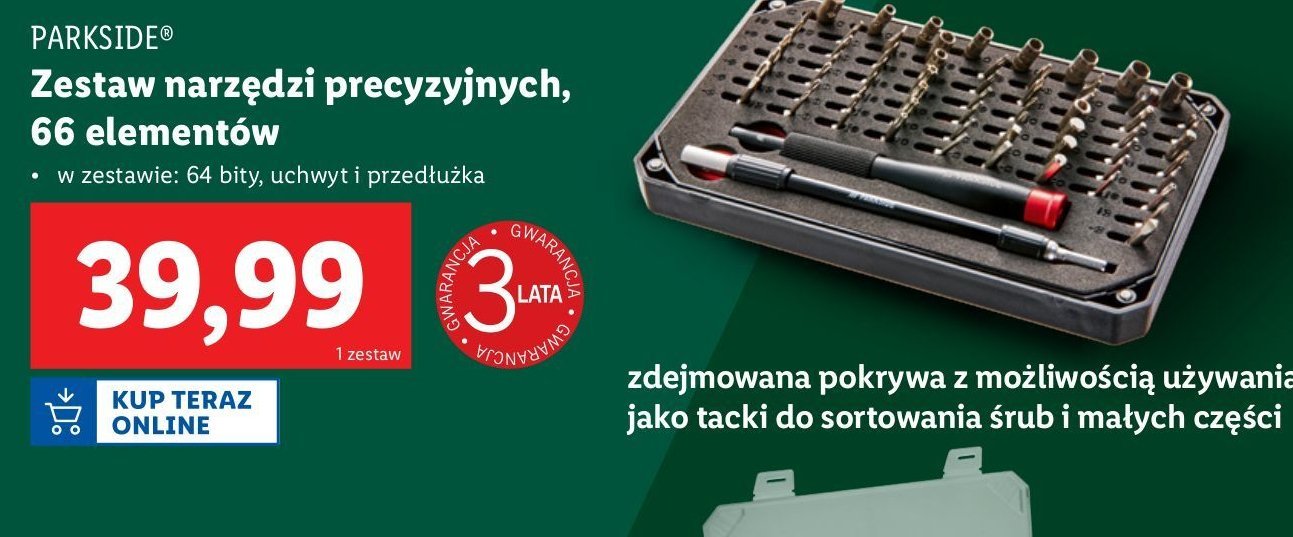 Zestaw narzędzi precyzyjnych Parkside promocja