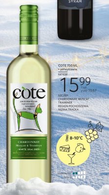 Wino Cote Chardonnay, Muscat, Traminer 750ml promocja w Selgros