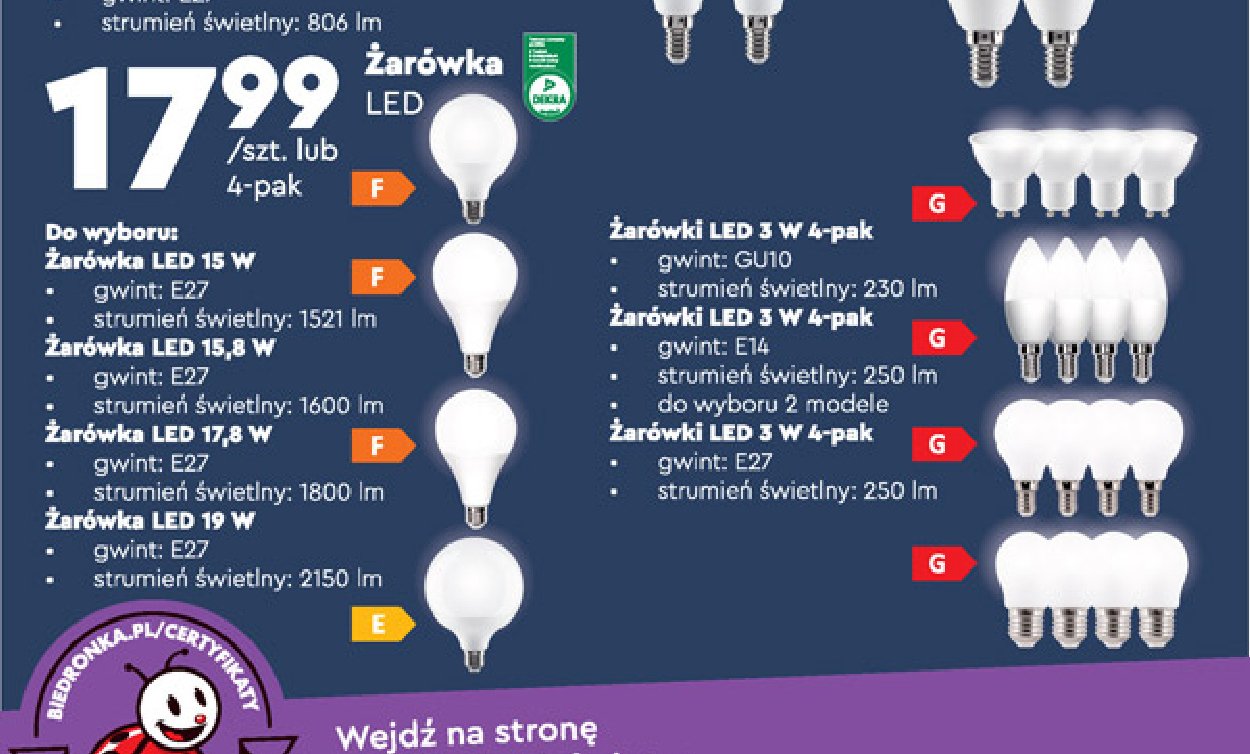 呕ar贸wka led 17.8w e27 Lethe promocja